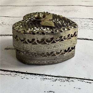 Heart-Shaped Metal Decorative Box